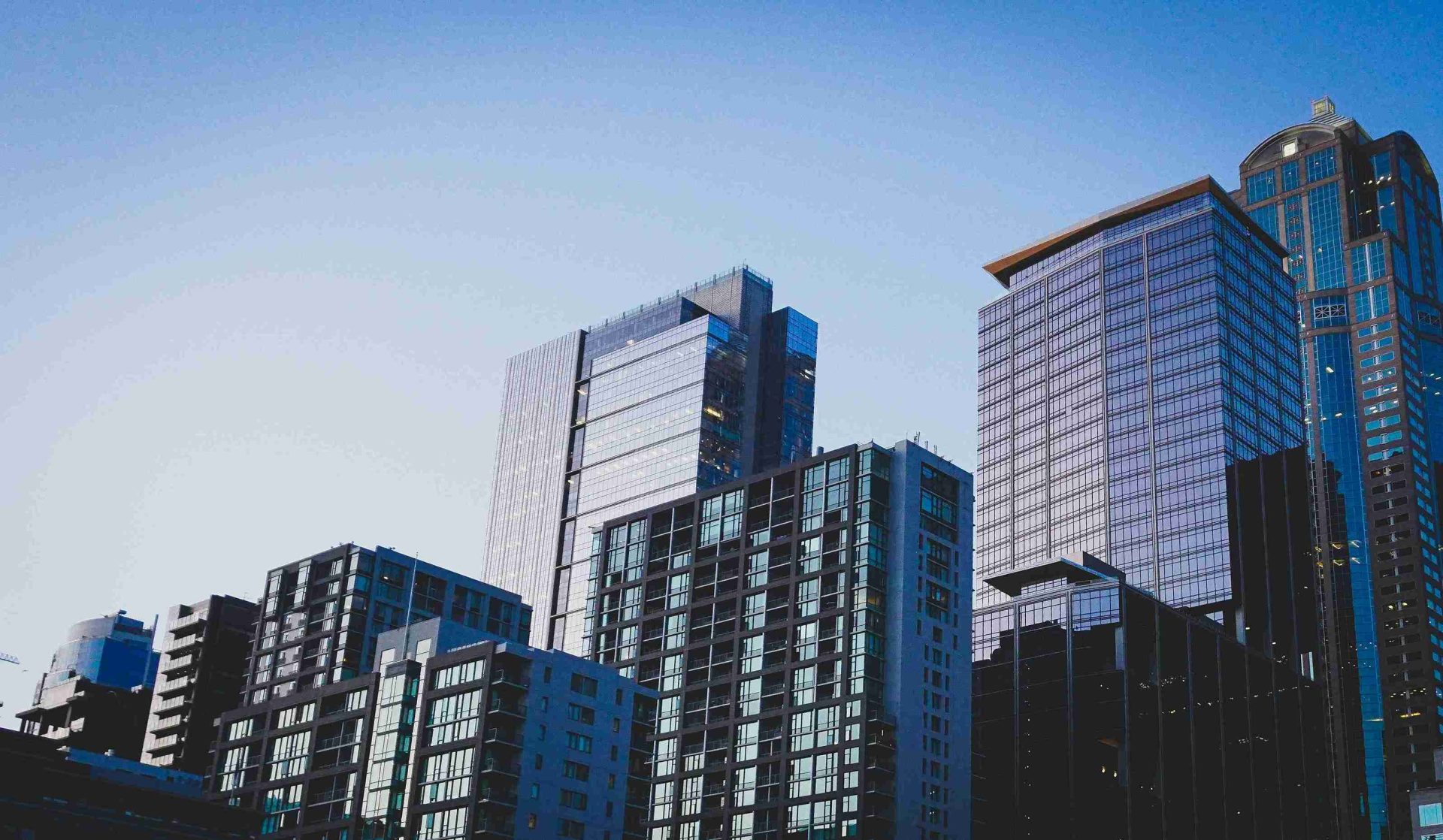 Skyscraper buildings viewed from below